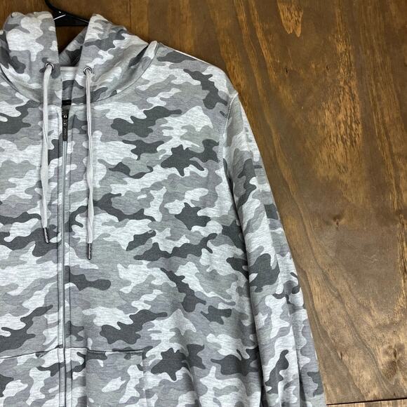 Eddie Bauer Women Jacket Gray Camo Full Zip Hooded Pocket Modal Blend Stretch XL - Picture 5 of 12